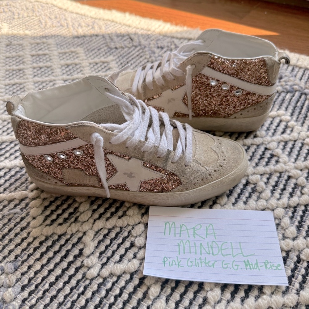 Golden Goose Pink Glitter / Suede / Pearl Sneakers - 36 - Picture 6 of 12